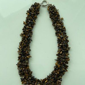 Tigers Eye Natural Chip Gemstones Choker